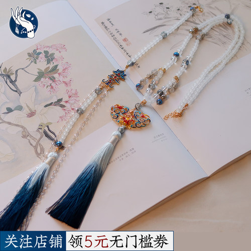 古风璎珞汉服马面裙烧蓝配饰吊坠