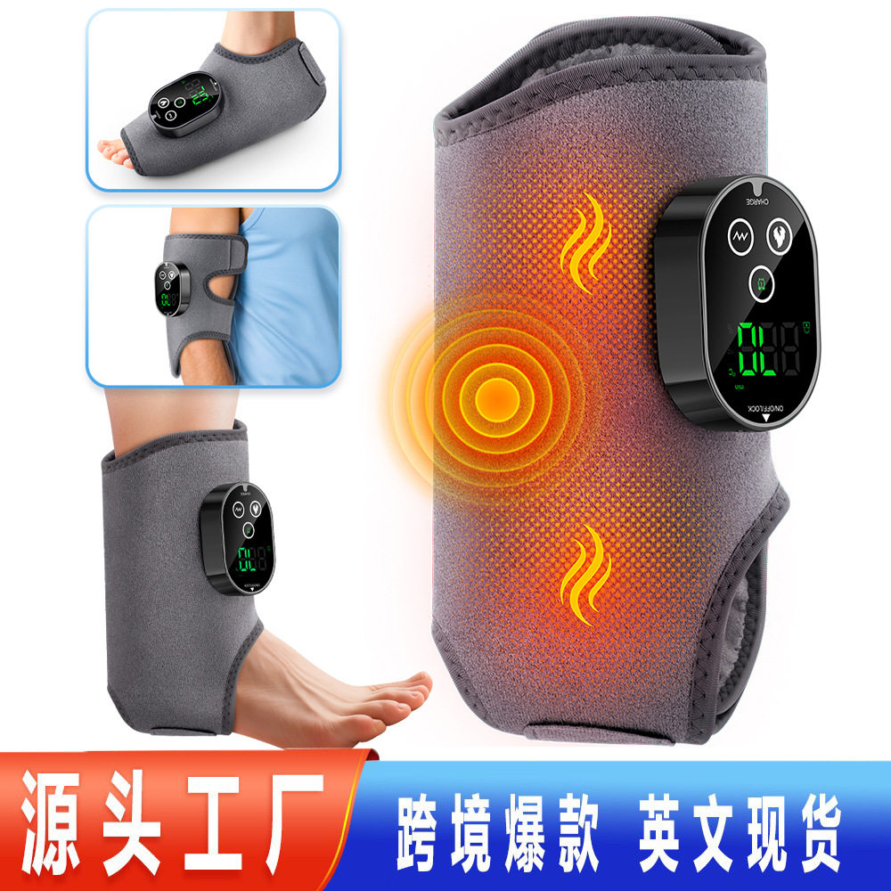 跨境亚马逊热敷震动脚底按摩器电热护脚踝护肘小腿按摩器关节养护