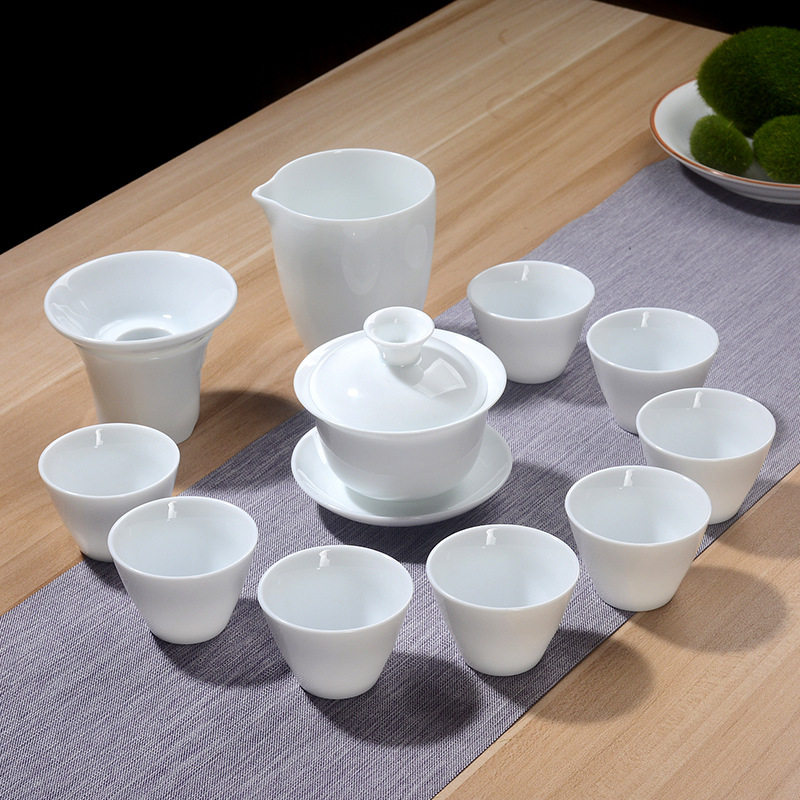 厂家直供化白色茶具套装家用办公泡茶送人茶具礼加