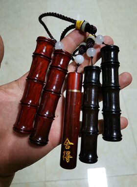 紫檀木火折子打火机木质一吹就着火充电打火机铜机芯结实