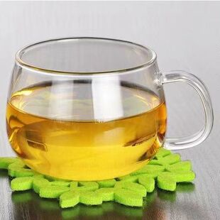 耐热玻璃茶杯水杯高硼硅防爆圆润杯早餐杯咖啡杯泡茶杯网红办公用