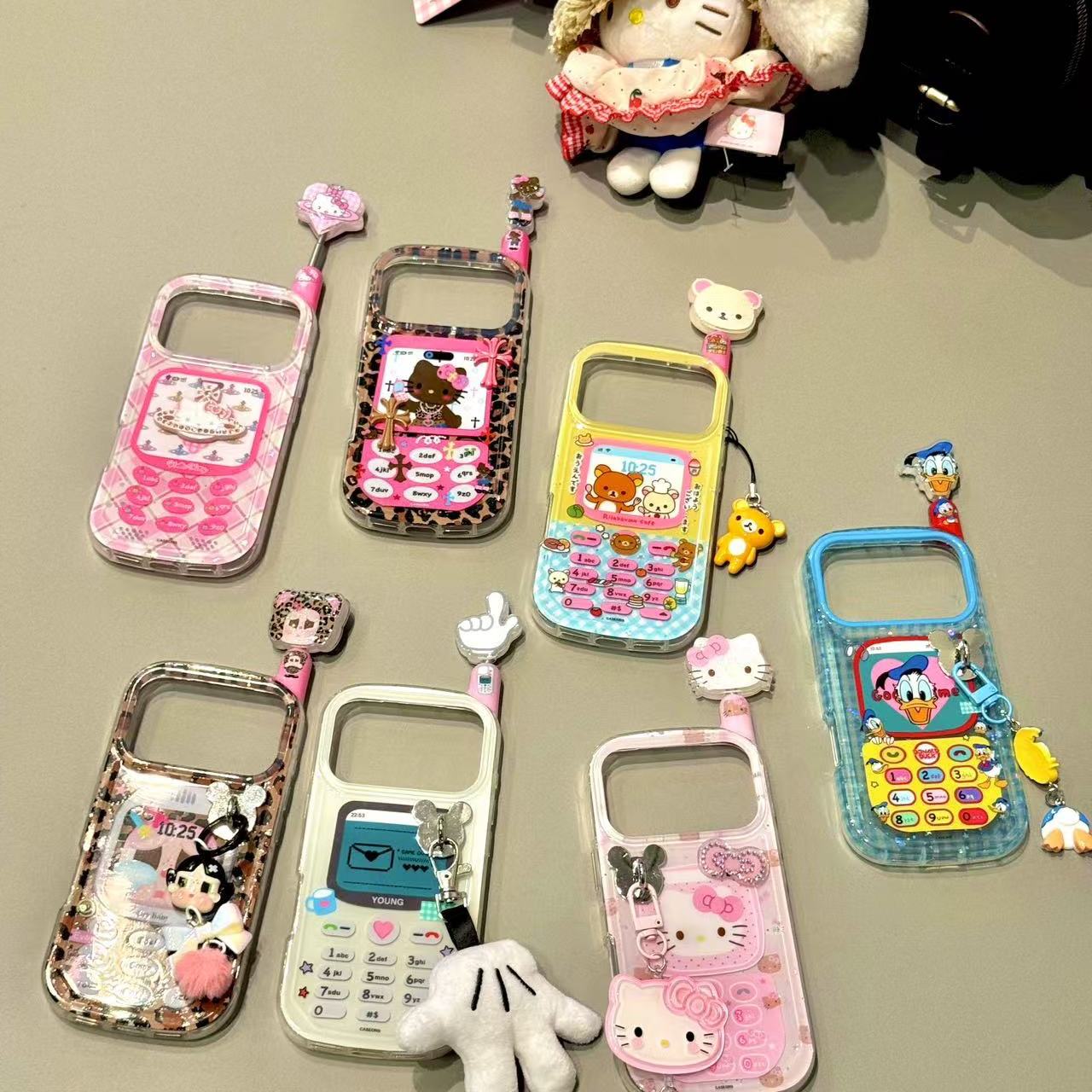 童趣创意唐老鸭猫咪伸缩大哥大适用iphone17prom苹果16p手机壳15p小众设计感防摔保护壳