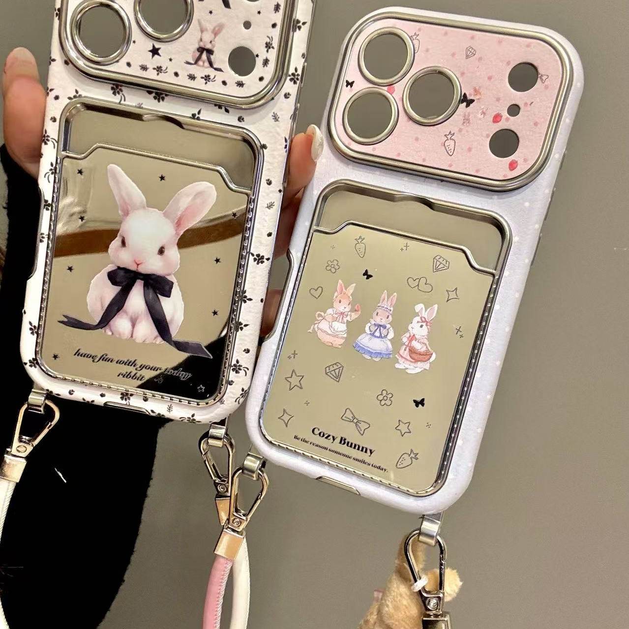 田园风镜面蝴蝶结篮子小兔卡包适用于iphone17promax苹果16手机壳可爱卡通童趣创意新款防摔,3C数码配件,手机保护套/壳,淘宝优惠券,粉丝福利购,淘宝优惠卷