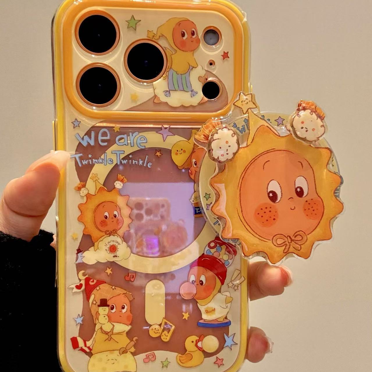 可爱ins太阳星星宝宝转转磁吸适用iphone17promax苹果16pro手机壳童趣创意搞怪新款防摔保护壳