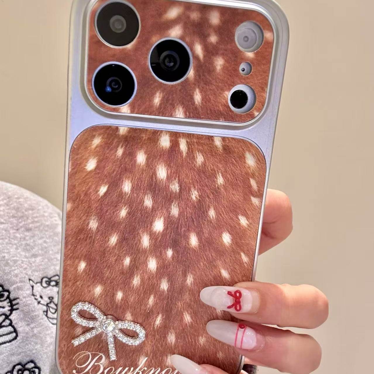 小香风治愈系鹿纹点钻蝴蝶结适用于iphone17promax苹果16手机壳15唯美小清新创意防摔保护壳,3C数码配件,手机保护套/壳,淘宝优惠券,粉丝福利购,淘宝优惠卷