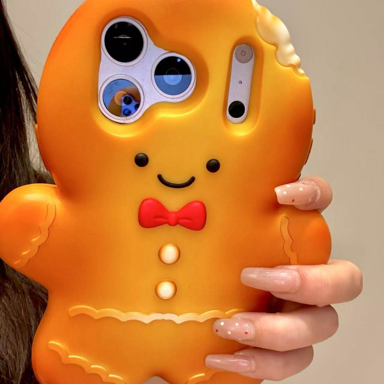 童趣创意咬痕姜饼人适用iphone17promax苹果16pro手机壳15p新款14童趣创意搞怪新款防摔保护壳