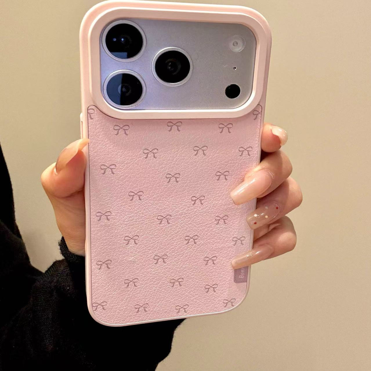 少女粉满屏线条蝴蝶结适用ihone17promax苹果16pro手机壳15新款14小众简约设计感防摔保护壳
