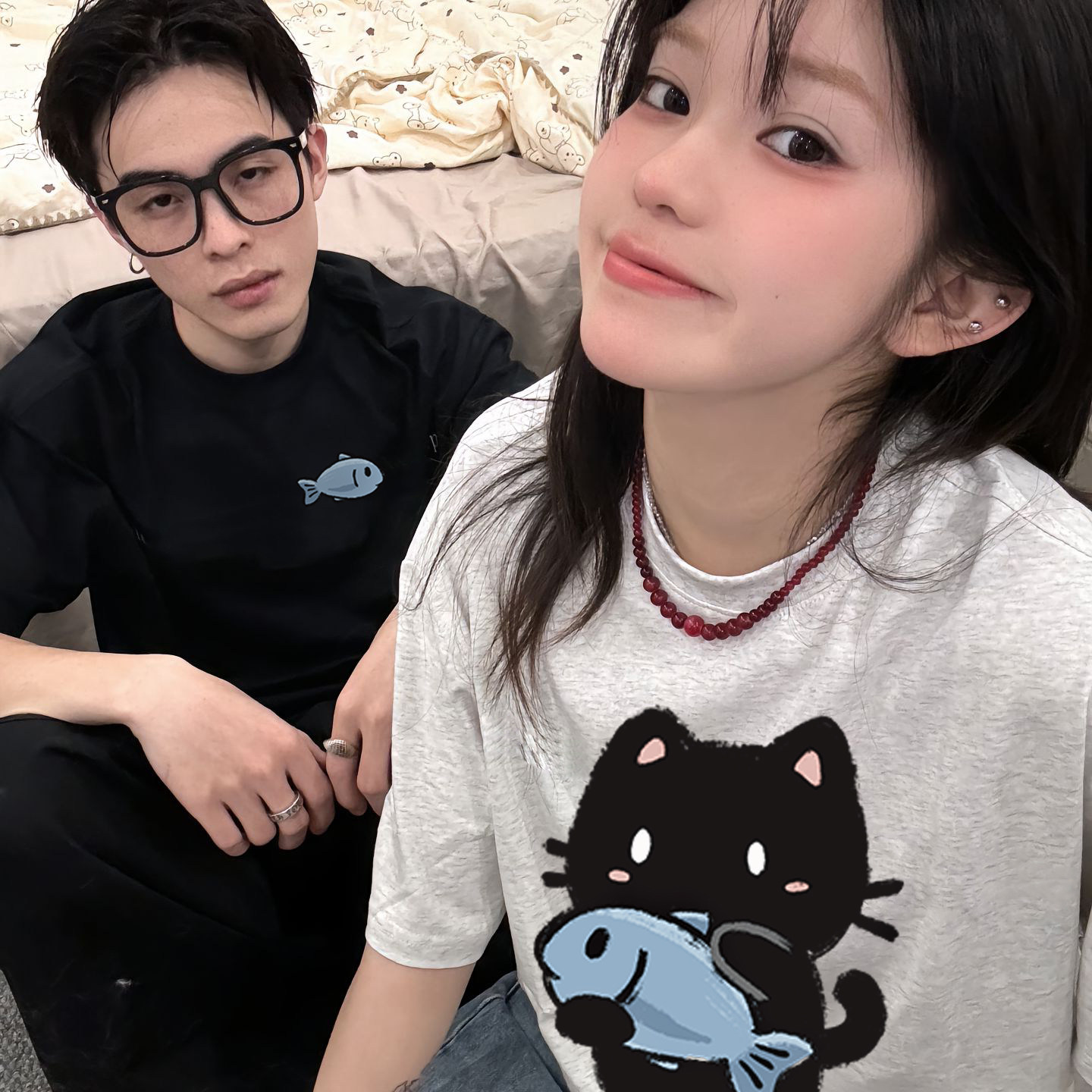 特别的情侣装t恤夏季2026新款纯棉宽松显瘦网红男女超火短袖上衣T