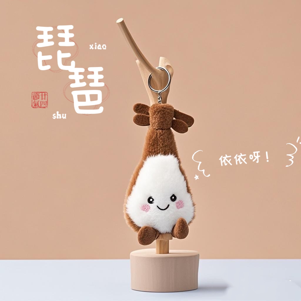 毛绒玩具吉他乐器公仔可爱玩偶女生包包挂饰娃娃钥匙扣小挂件批货