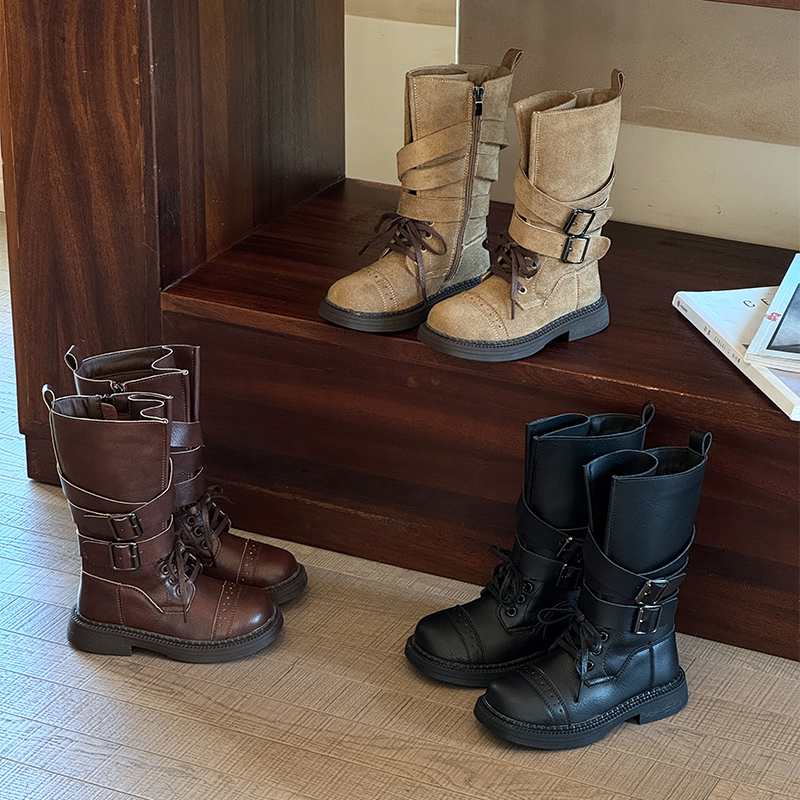 女童靴子高筒轻便防滑舒适时尚靴