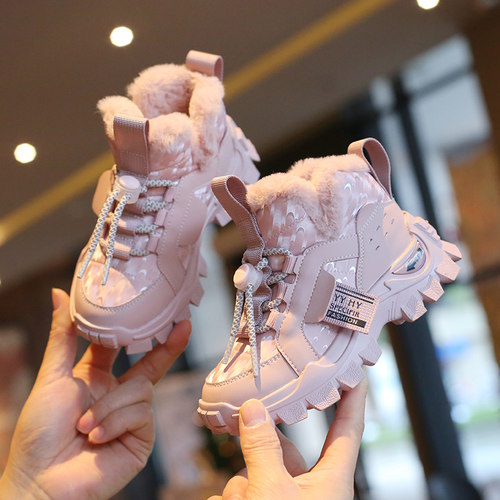 女童雪地靴男童加厚大棉鞋儿童