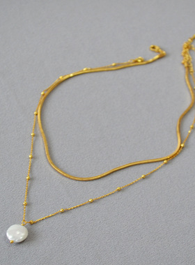 明星同款项链锁骨链珍珠蛇骨链