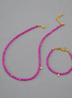 项链欧泊时尚简约小众白色串珠女