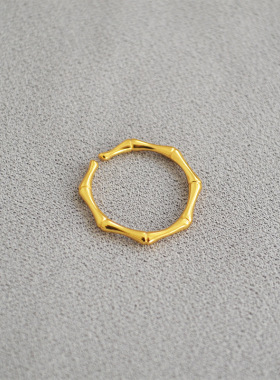 饰品戒指食指竹节欧美黄铜镀金