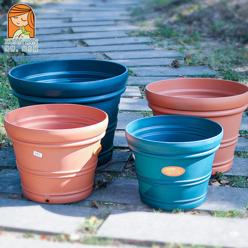 爱丽丝简约风圆形盆栽盆种树盆