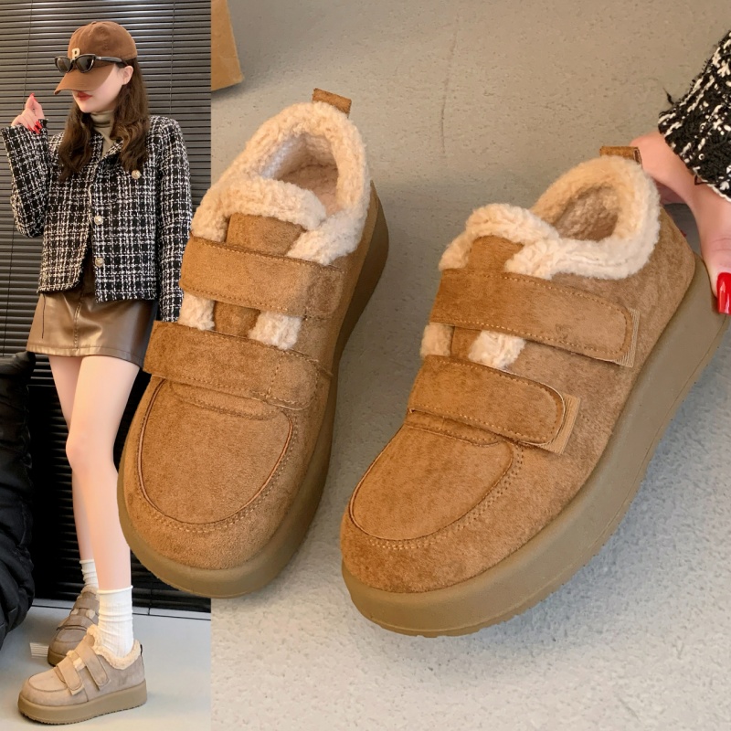 加绒豆豆鞋雪地靴冬季保暖棉鞋