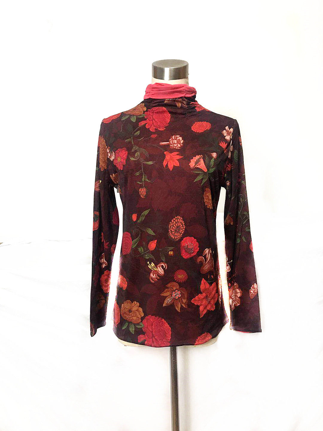 保暖双层双面穿桑蚕丝长袖印花