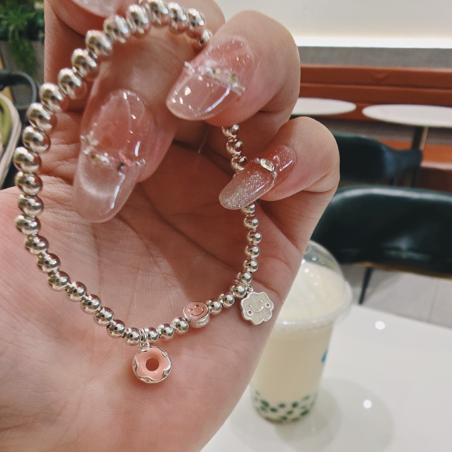 槐序HX【面包系列】925银笑脸云朵甜甜圈手链女ins风甜美闺蜜手串