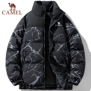 骆驼羽绒丝棉男女款冬季新款迷彩棉服保暖加厚面包服情侣立领外套