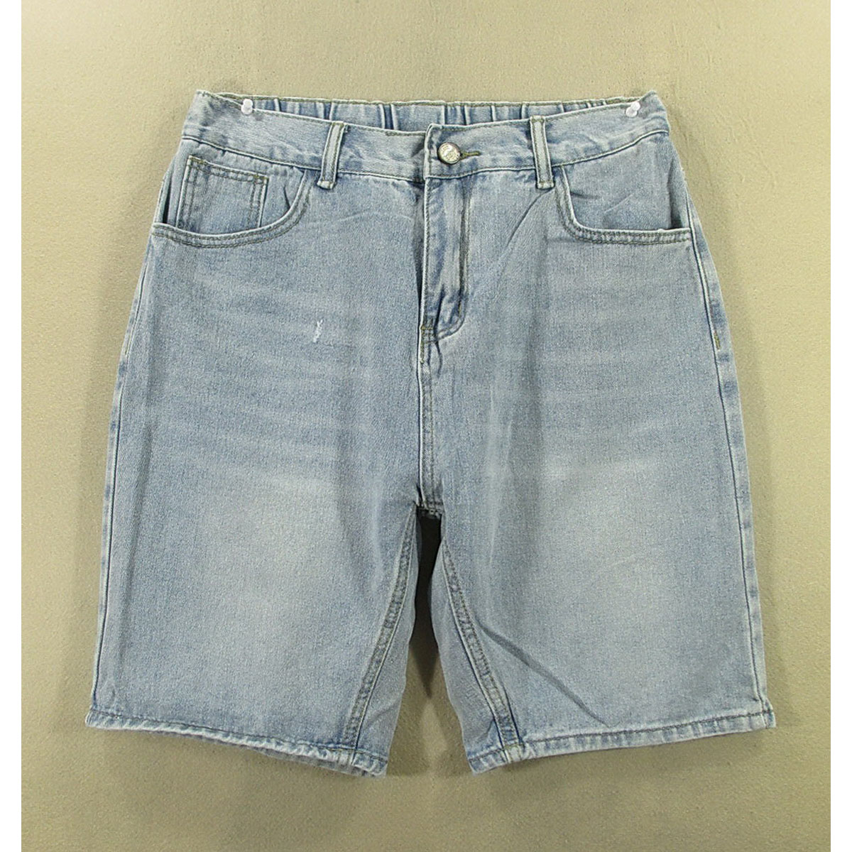 牛仔中裤五分裤男30码宽松紧腰短裤夏款全新品R109/38534-12