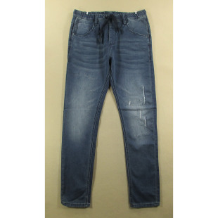 7504 日系复古松紧腰高腰弹力紧身小脚H404 男32码 针织牛仔裤