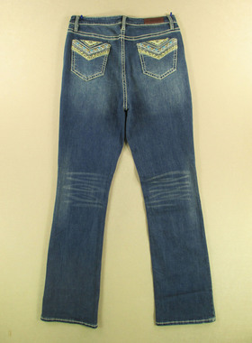 喇叭牛仔裤女胖MM显瘦加大码高腰弹力重工加长I409/98583*20