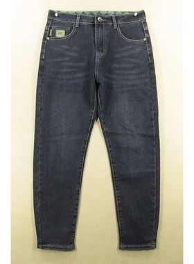 针织牛仔裤男31码弹力锥形小脚花纹修身外单品包邮Z101/98204-10