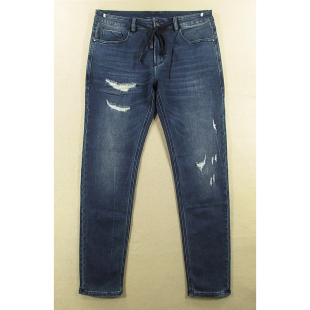 小脚裤 子外单破洞KHCO 包邮 针织牛仔裤 1204 弹力修身 N206 男32码