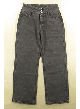 牛仔裤女韩版潮显瘦高腰宽松拖地阔腿裤厚实慵懒风*L401/68284*10