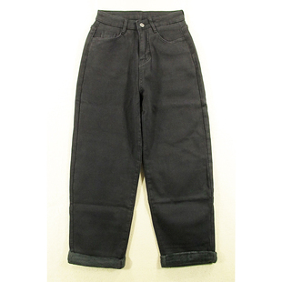 68281 牛仔裤 Z402 哈伦裤 女秋冬加绒加厚弹力宽松老爹胯裤