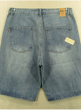 牛仔中裤五分裤男欧美高腰简约宽松无弹直筒阔腿裤M309/8581*01