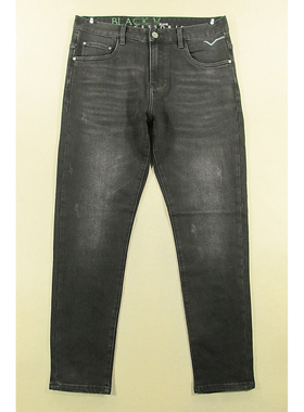 牛仔裤男厚实弹力修身小脚裤SKINNY黑色长裤子全新品H203/9509-17