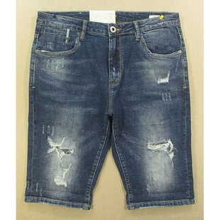 弹力修身 破洞外单 2311 五分裤 N301 男32码 包邮 牛仔中裤 特价