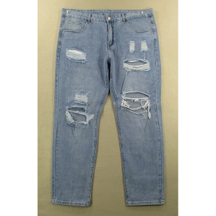 外单肥佬裤 子KHCO 包邮 牛仔裤 9209 破洞直筒加长大码 X102 男38码