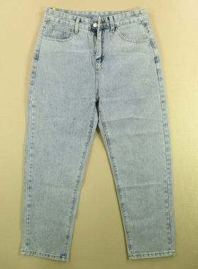 牛仔裤韩版小个子柔软潮牌复古宽松锥形萝卜九分裤A406/0581*07