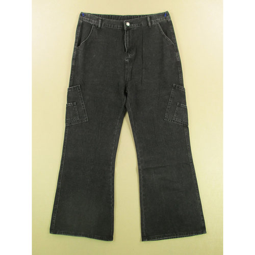 牛仔裤男美式慵懒风阔腿裤松紧腰复古宽松直筒E309/68581*04