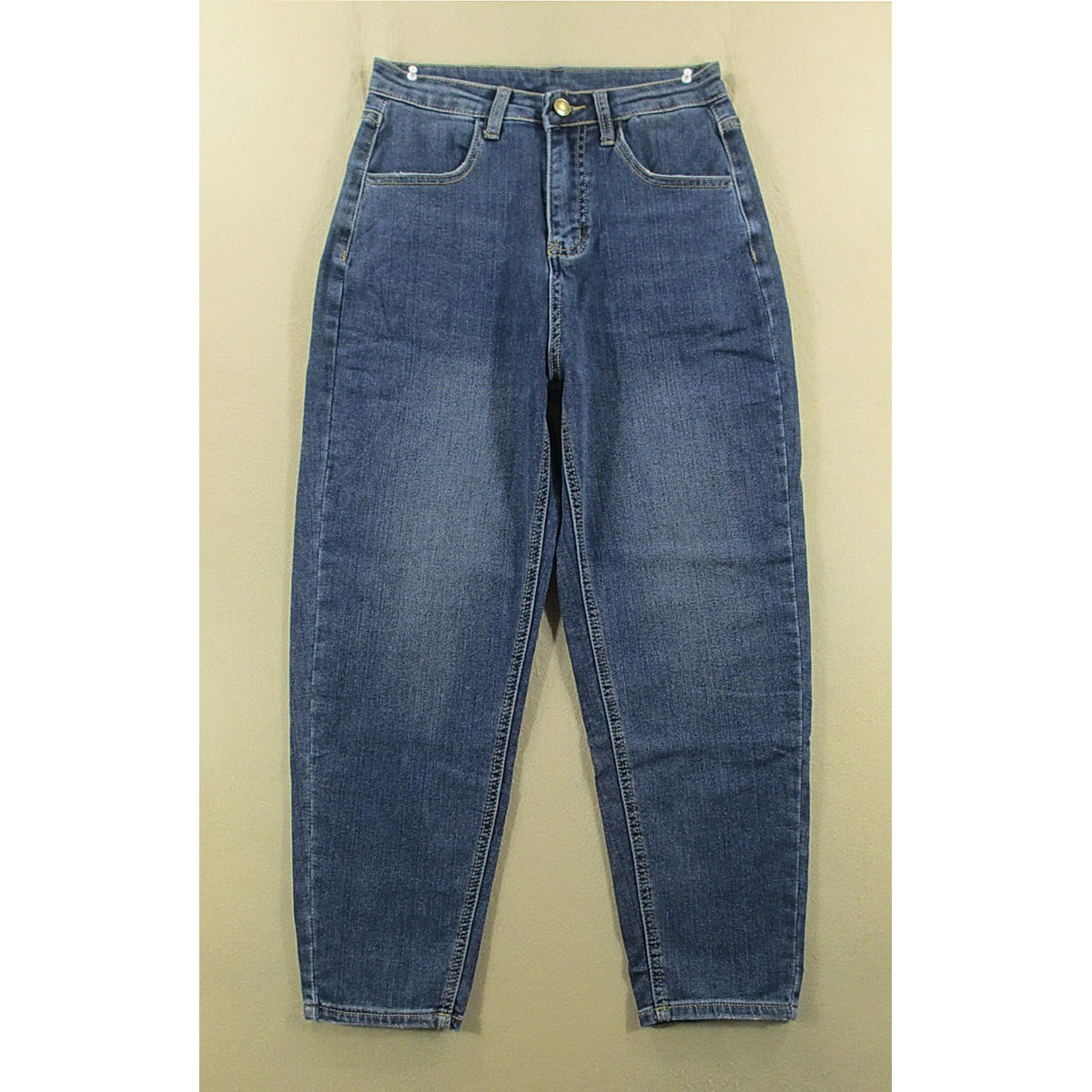 牛仔裤女27码弹力萝卜裤宽松小脚锥形哈伦裤子全新品D102/8551-17