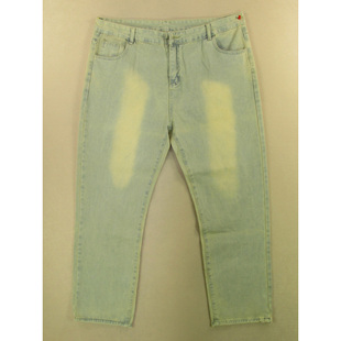 肥佬牛仔裤男42码美式慵懒风阔腿裤复古宽松直筒长裤C301/9801-03