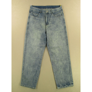 男34码 98502 老爹裤 子C209 宽松复古高腰慵懒风KHCO长裤 牛仔裤