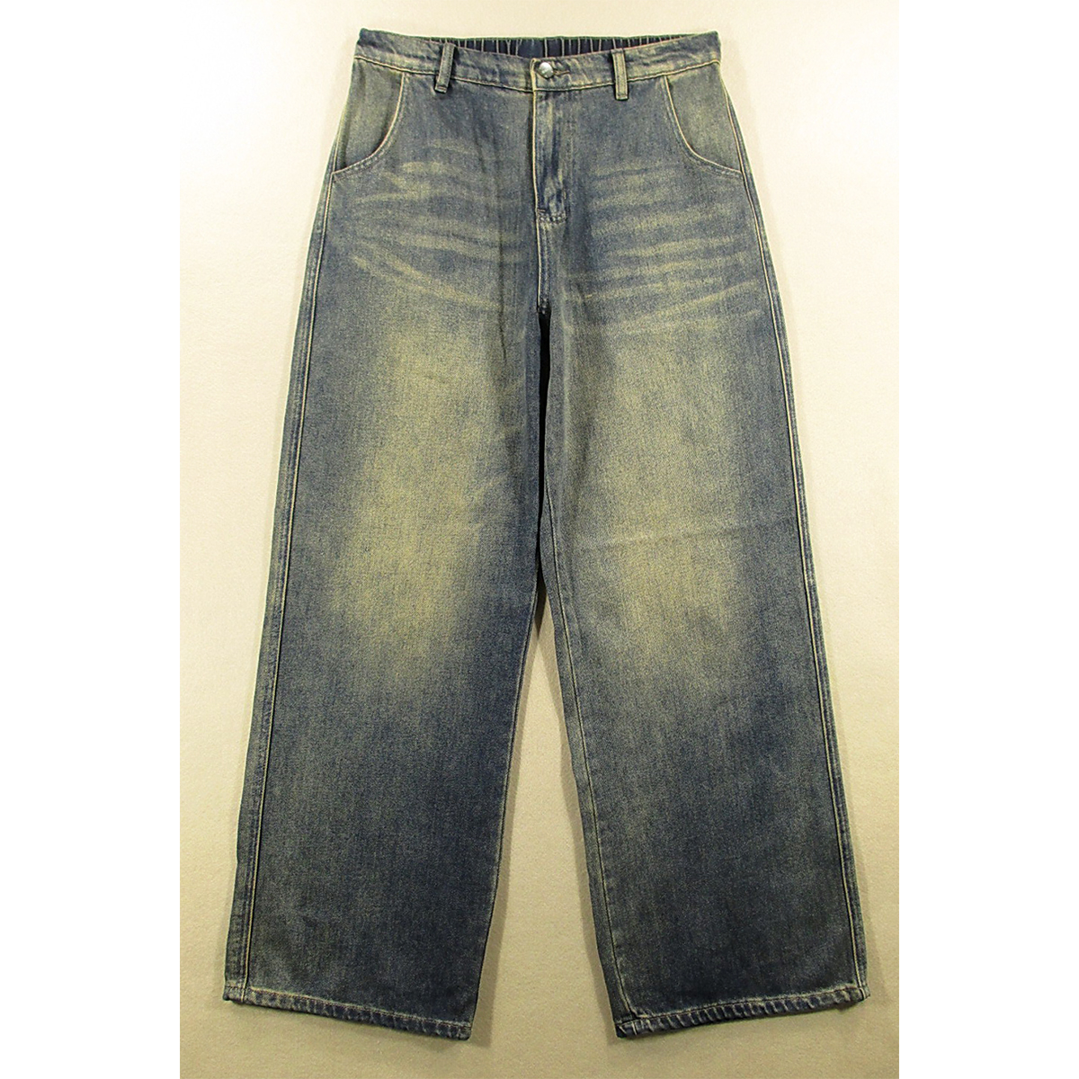 美式高街宽松阔腿牛仔裤男