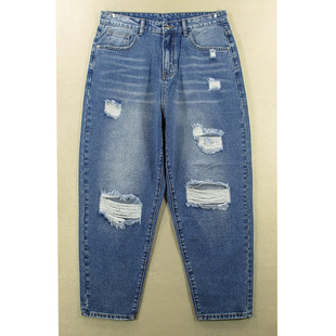 宽松复古破洞嘻哈滑板裤 KHCO 包邮 牛仔裤 0204 老爹裤 W203 男32码