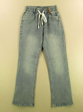 牛仔裤男28码微喇叭裤弹力复古松紧腰KHCO长裤子B209/98506-05