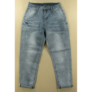 高腰显瘦萝卜裤 弹力加大码 老爹哈伦裤 W316 牛仔裤 7382 女欧版