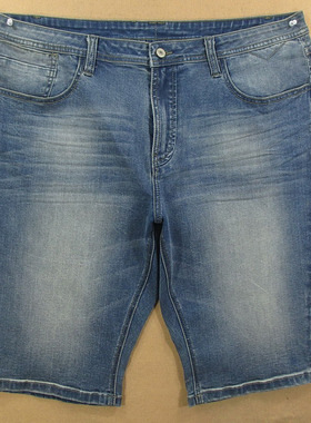 牛仔中裤五分裤男42码 外单大码弹力修身肥佬裤*包邮J101/2006-18