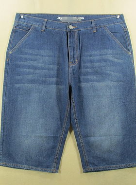 牛仔中裤七分裤男加大码肥佬裤胖子裤夏款全新品*K109/52532-18