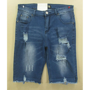 破洞潮牌百搭高弹力修身 款 包邮 牛仔中裤 8313 男32码 S102 五分裤