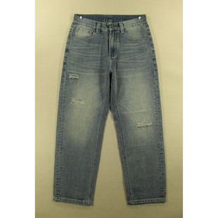 破洞薄款 复古长裤 子全新品 牛仔裤 7503 宽松老爹裤 Z104 男30码