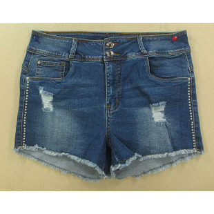 欧版 破洞加大码 8382 热裤 S201 女夏季 款 牛仔短裤 高腰显瘦修身
