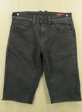 牛仔中裤五分裤男30码弹力修身外单短裤夏款全新品D104/38531-13