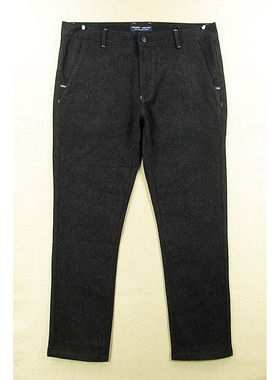 03*68684/J508/休闲裤男黑色抓绒布秋冬弹力修身小脚九分裤